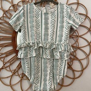 Short sleeve double ruffle skirted